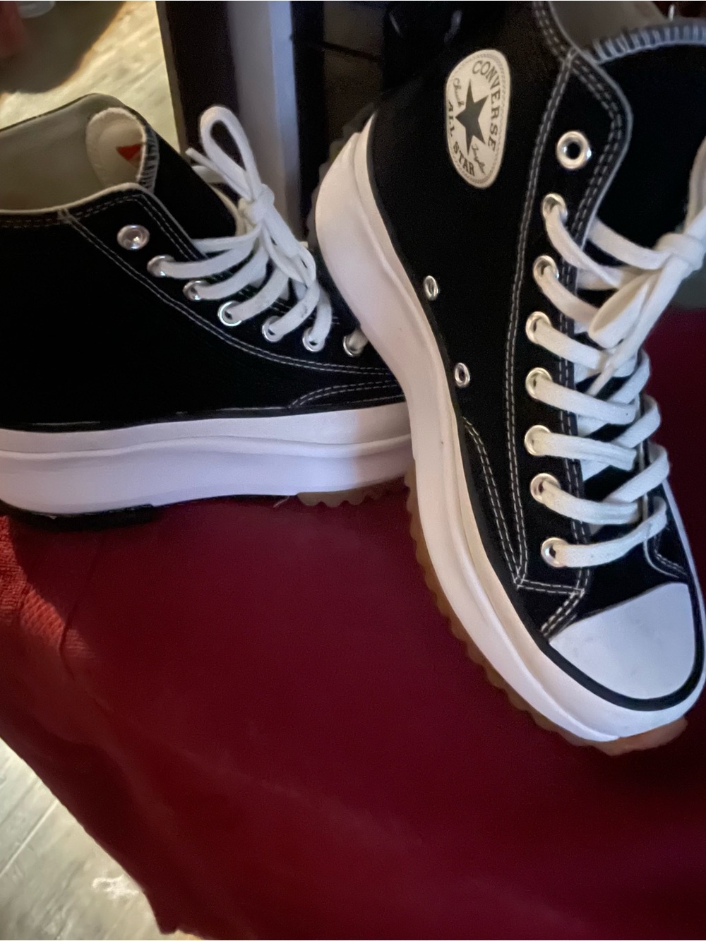 Converse Women’s Black and White Platform High Top Sneakers